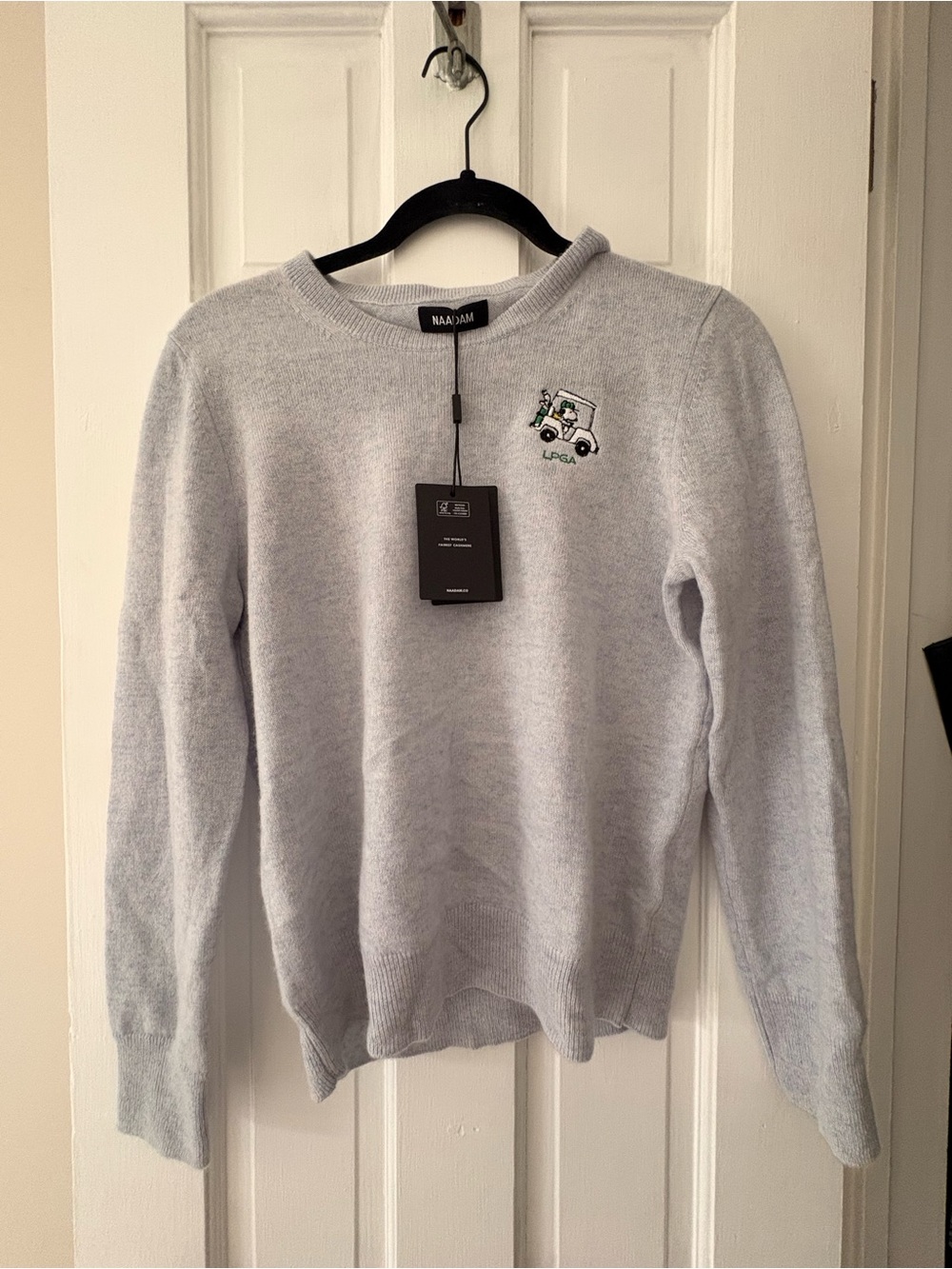 NAADAM Light Gray Blue Cashmere Crewneck Sweater